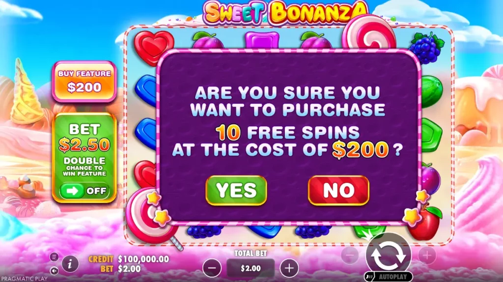 Αγοράστε το χαρακτηριστικό στο Sweet Bonanza