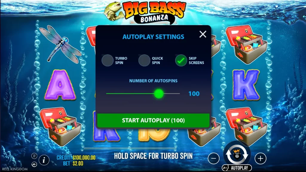 Ρυθμίσεις αυτόματης αναπαραγωγής Big Bass Bonanza