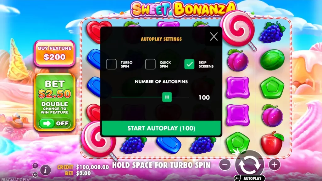 Ρύθμιση Αυτόματης Αναπαραγωγής Sweet Bonanza